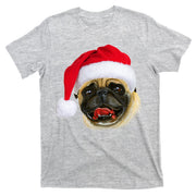 Christmas Pug Santa Hat Cute T-Shirt