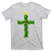 Christmas Tree Holly Cross T-Shirt