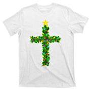 Christmas Tree Holly Cross T-Shirt
