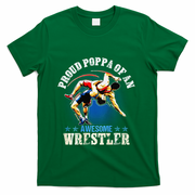 Wrestling Proud Poppa Of An Awesome Wrestler Backside T-Shirt