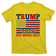 Donald Trump 2024 Keep America Great Usa Flag T-Shirt