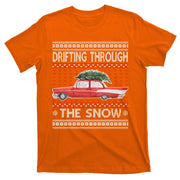 Drifting Through The Snow Ugly Christmas Sweater T-Shirt