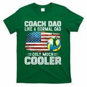 Volleyball Coach Dad Volleyball Players American Flag Gift T-Shirt