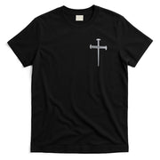 Embroidered 3 Nails Cross Jesus Christ Christian Faith In God Embroidered T-Shirt