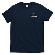 Embroidered 3 Nails Cross Jesus Christ Christian Faith In God Embroidered T-Shirt