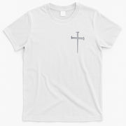 Embroidered 3 Nails Cross Jesus Christ Christian Faith In God Embroidered T-Shirt