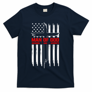 Man Of God Husband Dad Grandpa USA United States Flag Dad Father's Day T-Shirt