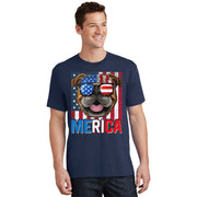 English Bulldog Merica 4th Of July Dog American Puppy T-Shirt