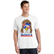 Eagle Mullet Merica Men 4th Of July American Flag USA T-Shirt