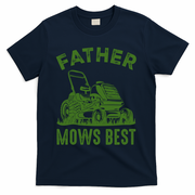 Father Mows Best Retro Vintage Funny Dad T-Shirt