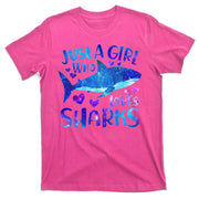 Funny Cute Just A Girl Who Loves Sharks T-Shirt