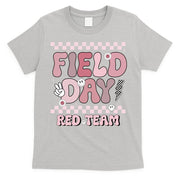 Field Day Red Team Groovy Smile Face Checkered Students T-Shirt