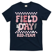 Field Day Red Team Groovy Smile Face Checkered Students T-Shirt