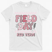 Field Day Red Team Groovy Smile Face Checkered Students T-Shirt