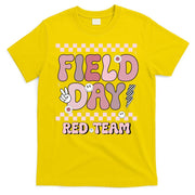 Field Day Red Team Groovy Smile Face Checkered Students T-Shirt