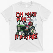 Farm Fun To Ride Santa Tractor Christmas T-Shirt