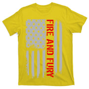 Fire and Fury Trump Military Power USA Flag T-Shirt