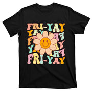 Funny Teacher Happy Friyay TGIF Friday Flower Back To School T-Shirt