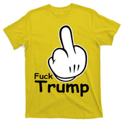 Fuck Trump Cartoon Middle Finger Resist Anti Trump T-Shirt