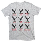 Funny Christmas Reindeer Names T-Shirt