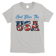 God Bless The USA Red White Blue Flag Patriotic 4th Of July  T-Shirt