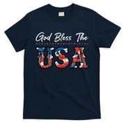 God Bless The USA Red White Blue Flag Patriotic 4th Of July  T-Shirt