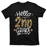 Hello 2nd Grade Leopard Teacher Students Back To School T-Shirt