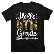 Hello 4th Grade Leopard Teacher Student Back To School T-Shirt
