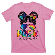 Hair Bun Pre K Vibes Back To School T-Shirt