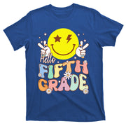 Hello Fifth Grade Hippie Smile Face 5th Grade Back To School T-Shirt