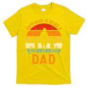 Happiness Is Being A Dad Father's Day Retro Sunset T-Shirt