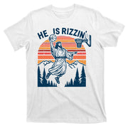 He Is Rizzin Easter Jesus Christian Basketball T-Shirt