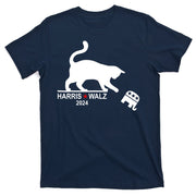 Harris Waltz 2024 Anti Trump Funny Cat T-Shirt