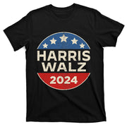 Harris Walz 2024 Retro Button Election For Democrats Waltz T-Shirt