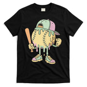 Ice Cream Drip Baseball Spots Retro T-Shirt