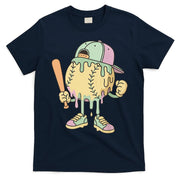 Ice Cream Drip Baseball Spots Retro T-Shirt