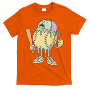 Ice Cream Drip Baseball Spots Retro T-Shirt