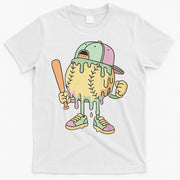 Ice Cream Drip Baseball Spots Retro T-Shirt
