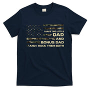 I Have Two Titles Dad And Bonus Dad Military Camo Flag T-Shirt