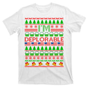 I'm Deplorable Donald Trump Ugly Christmas Sweater Design T-Shirt