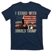 I Stand With Donald Trump 2024 Vintage Usa Flag Fight T-Shirt