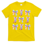 July 4th Coquette Bow America Retro T-Shirt