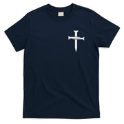 Jesus Christ 3 Nails Cross Christian Hope Faith Love Embroidered Embroidered T-Shirt