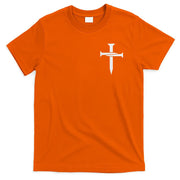 Jesus Christ 3 Nails Cross Christian Hope Faith Love Embroidered Embroidered T-Shirt