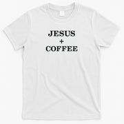 Jesus + Coffee Plus Christian Faith Love Of God And Caffeine Embroidered  Embroidered T-Shirt