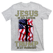 Jesus Is My Savior Trump Is My President American Cross T-Shirt