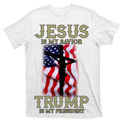 Jesus Is My Savior Trump Is My President American Cross T-Shirt