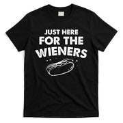 Just Here For The Wieners Funny Hot Dog 4th Of July American T-Shirt