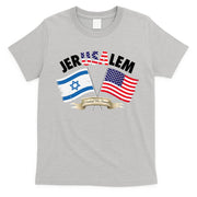 Jerusalem Israel Usa American Flag T-Shirt