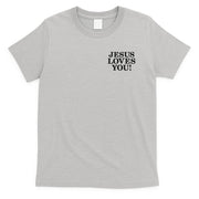Jesus Loves You Christian Hope Faith Charity Black Embroidered Embroidered T-Shirt